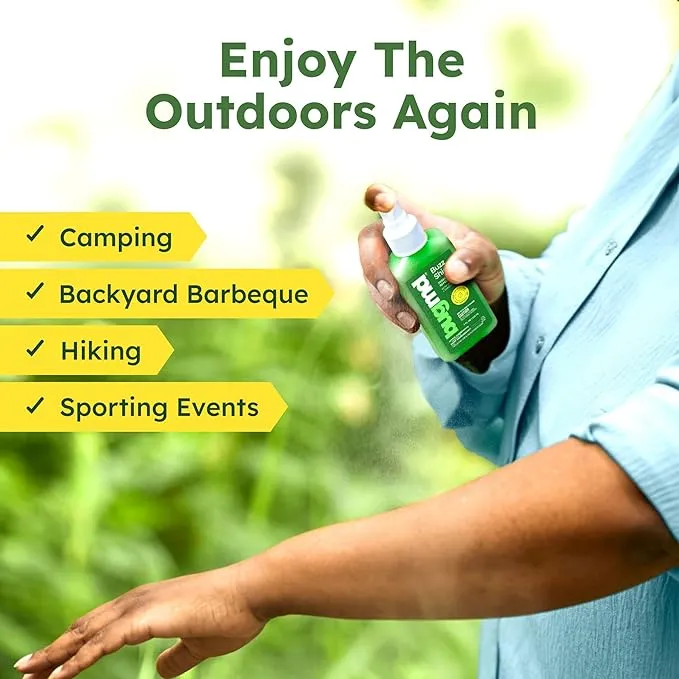BugMD Buzz Shield (2-Pack) - Mosquito Repellent Outdoor Spray for Body, Insect Repellent, Tick Repellent for People, DEET Free Bug Spray, Mosquito Repellent Spray, Bug Spray