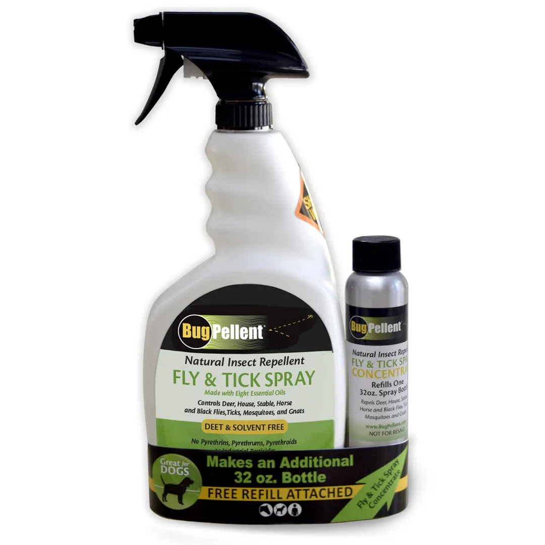 BugPellent Fly Spray 32 oz with Concentrate- Case of 9