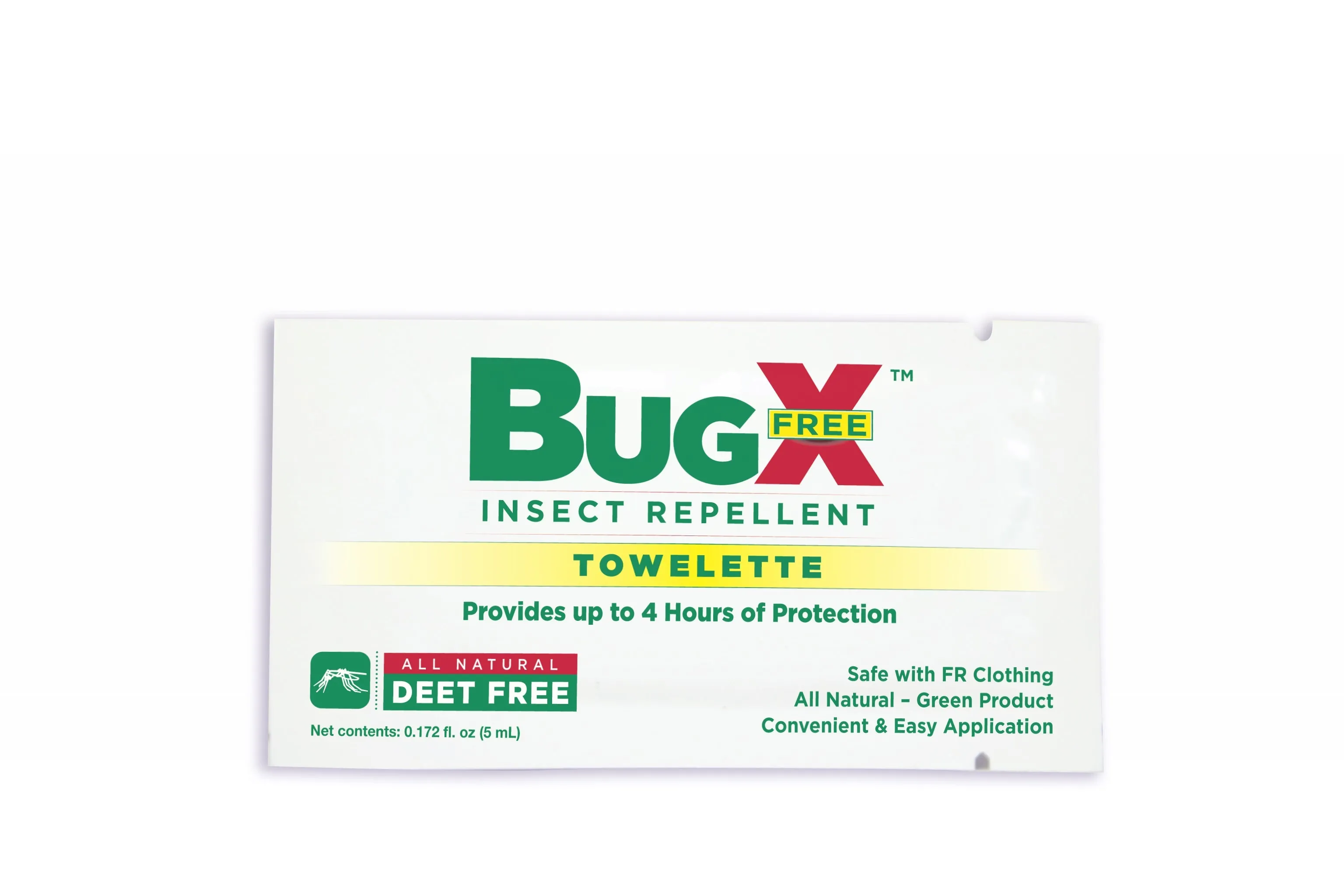 BugX DEET FREE Insect Repellent Wipes, 50 Per Box