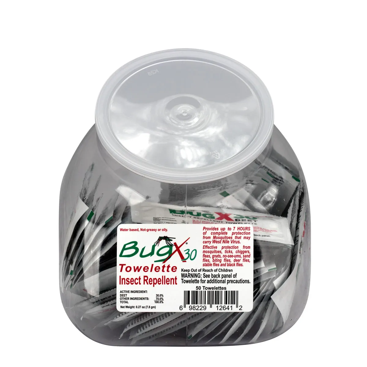 BugX30 Fish Bowl Insect Repellent Wipes, 50 Per Bowl