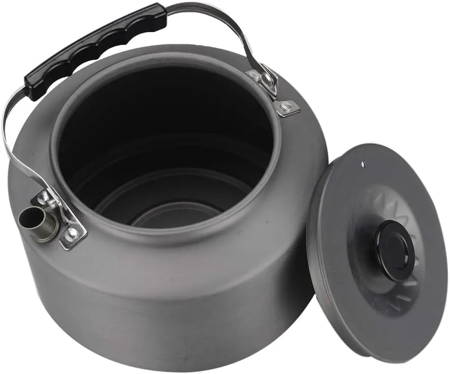 Bulin Camping Kettle, 2.2L Large Portable Stovetop Tea Kettle Fast Heating Boiling Hot Water for Open Fire Lightweight Coffee Pot with Anti-Scald Handle & Carry Bag for Outdoor Hiking Picnic Travel