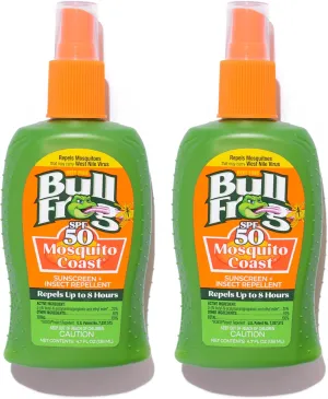 Bullfrog Mosquito Coast Bug Spray Insect Repellent   Sunscreen SPF 50, Pump Spray, 4.7 Fl oz 2 pack