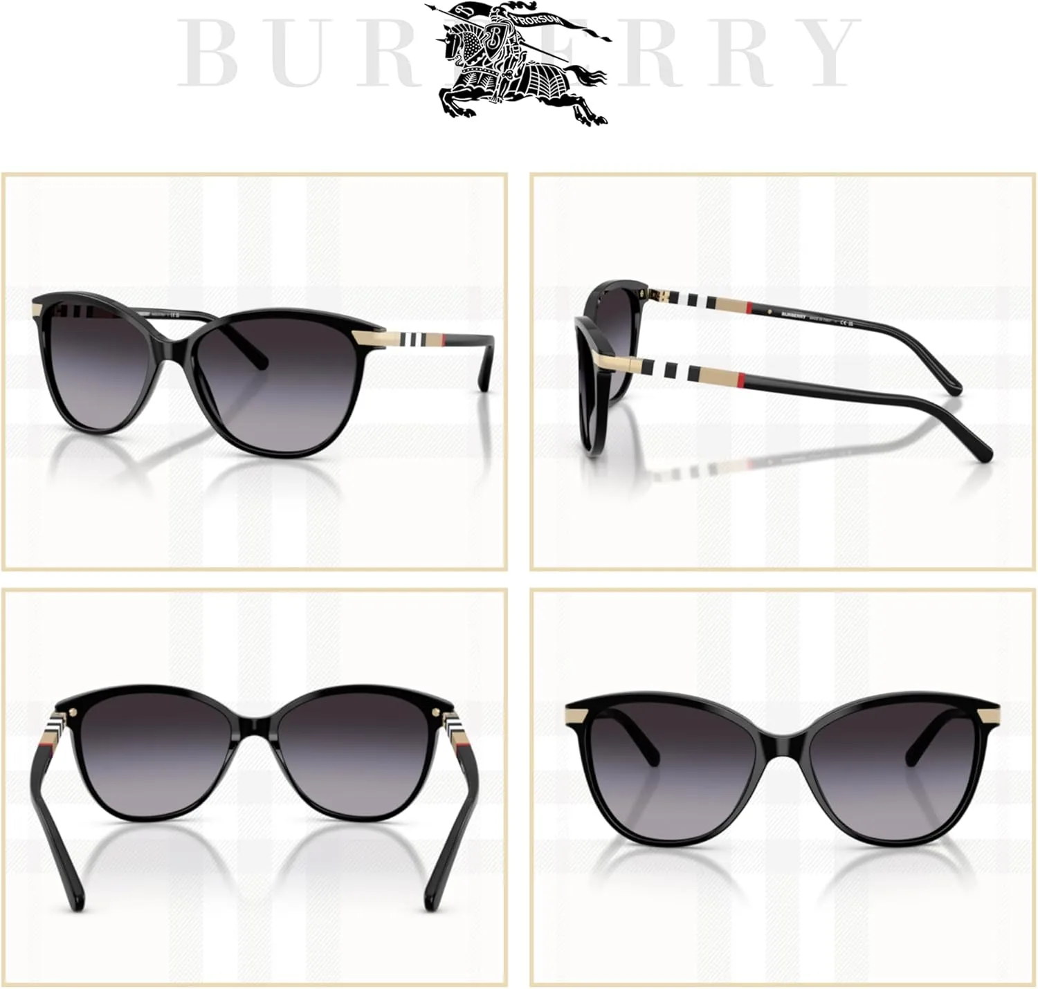 BURBERRY BE4216 Cateye Sunglasses For Women  BUNDLE with Designer iWear Eyewear Kit