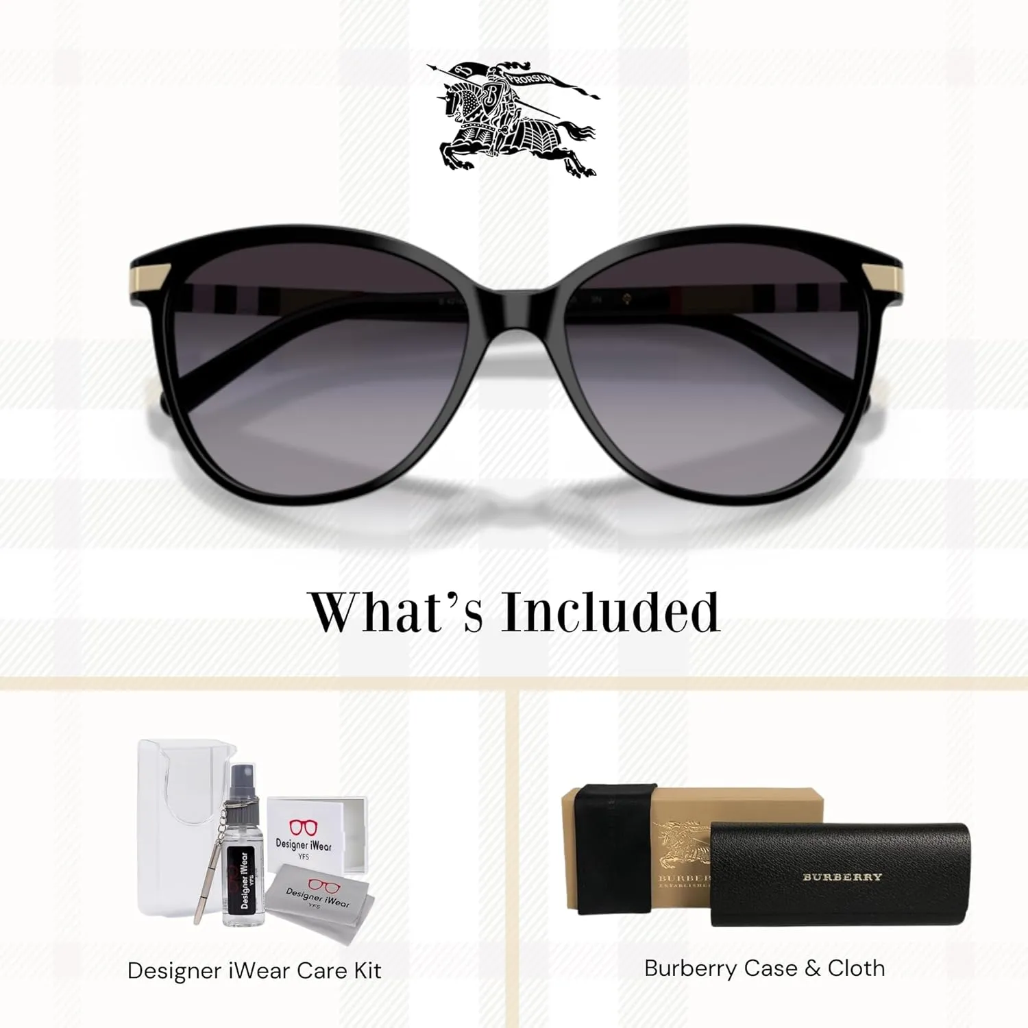 BURBERRY BE4216 Cateye Sunglasses For Women  BUNDLE with Designer iWear Eyewear Kit
