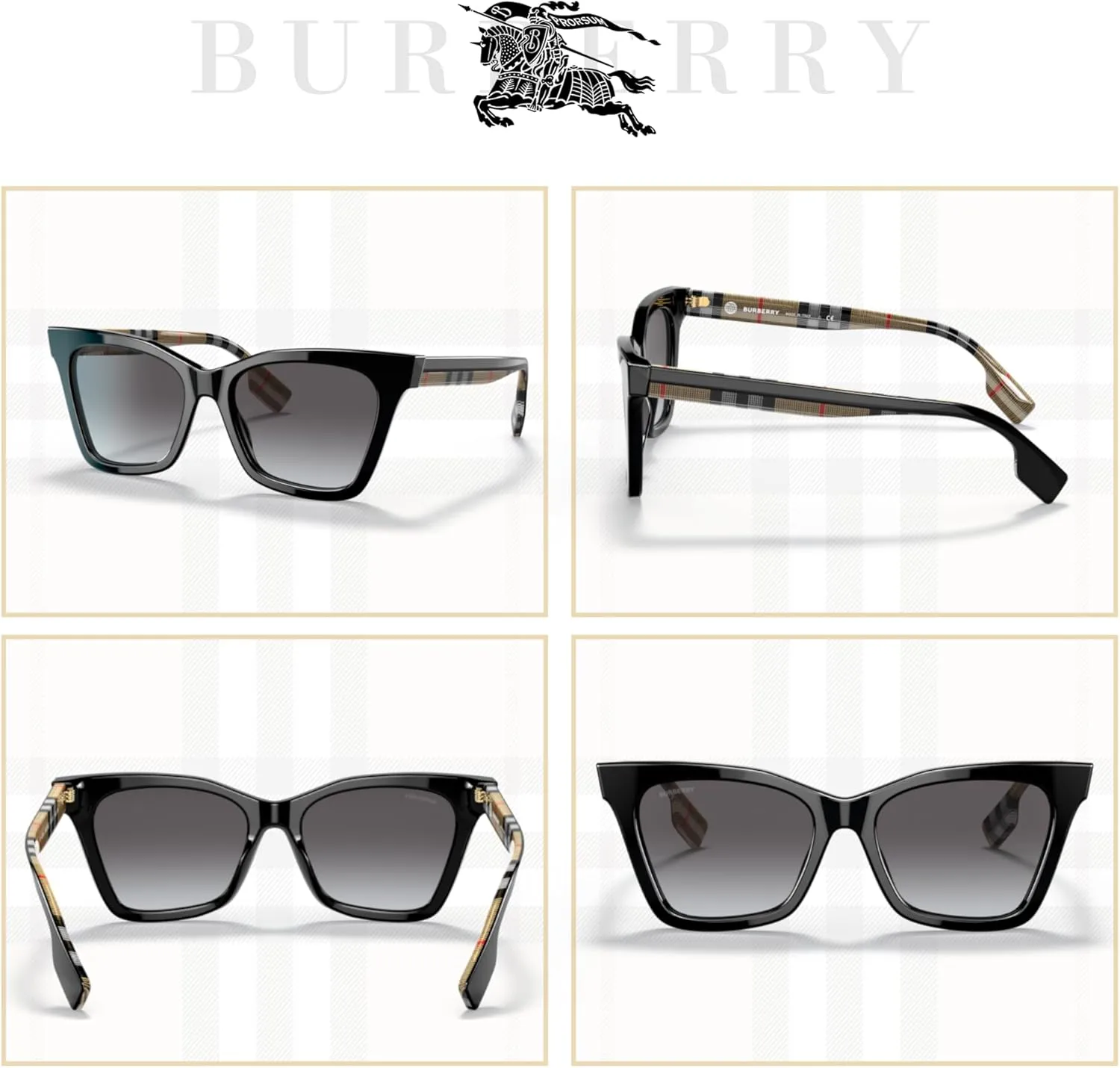 BURBERRY Elsa BE4346 Rectangular Sunglasses For Women   BUNDLE With Designer iWear Eyewear kit