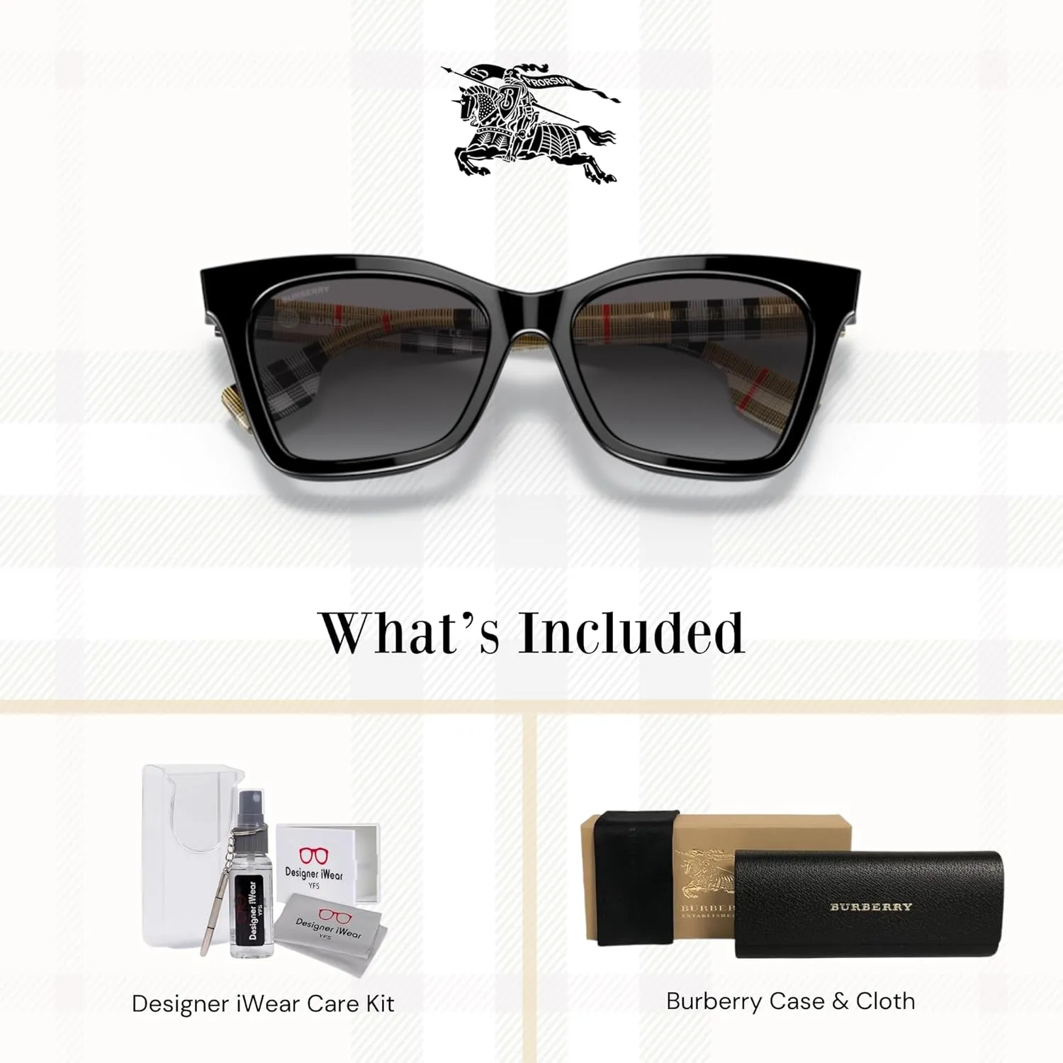 BURBERRY Elsa BE4346 Rectangular Sunglasses For Women   BUNDLE With Designer iWear Eyewear kit