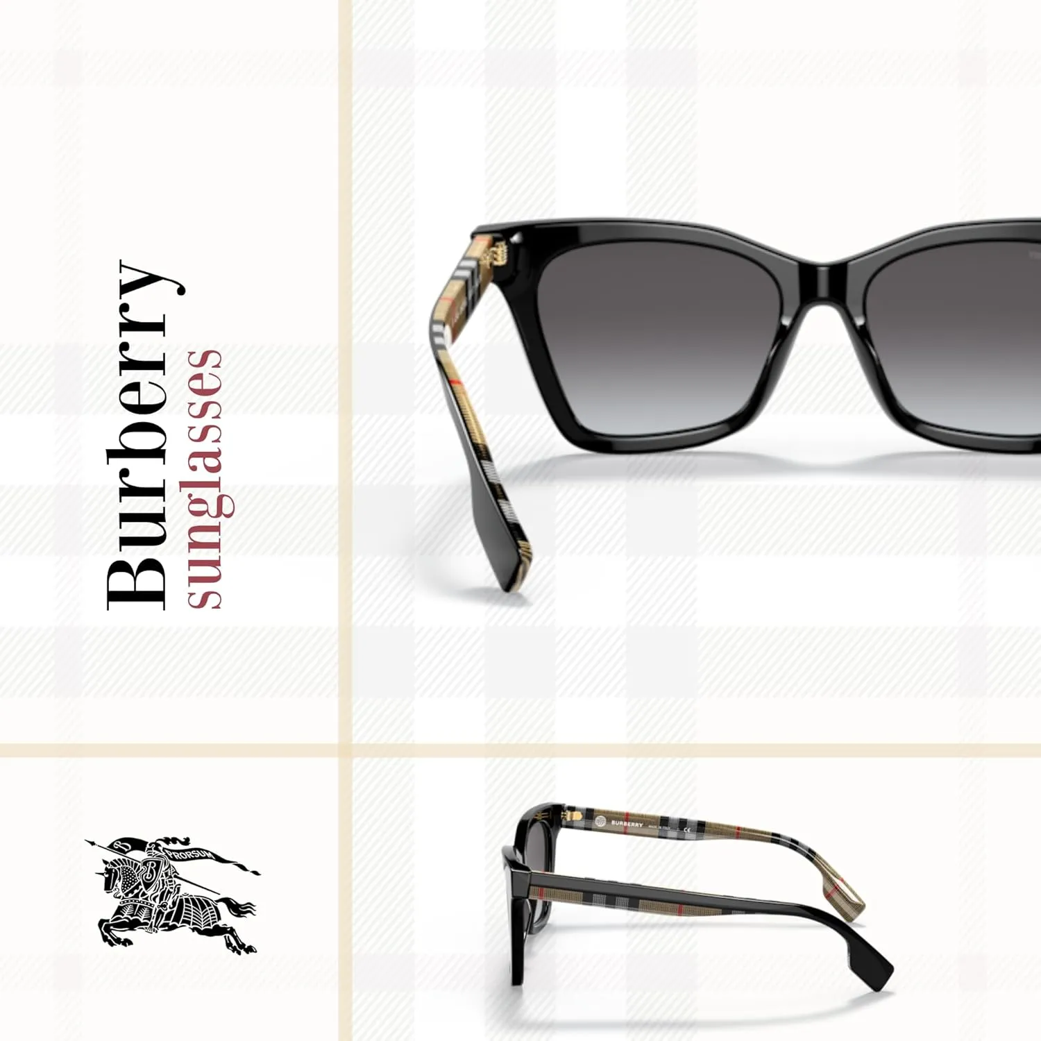 BURBERRY Elsa BE4346 Rectangular Sunglasses For Women   BUNDLE With Designer iWear Eyewear kit