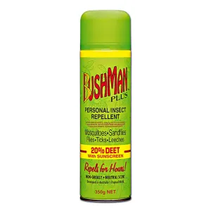 Bushman Plus (BP350A) Aerosol Insect Repellent   Sunscreen 350g 20% DEET