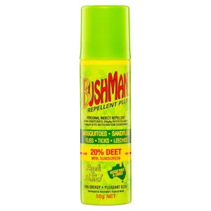 Bushman Plus (BP50A) Aerosol Insect Repellent   Sunscreen 50g 20% DEET