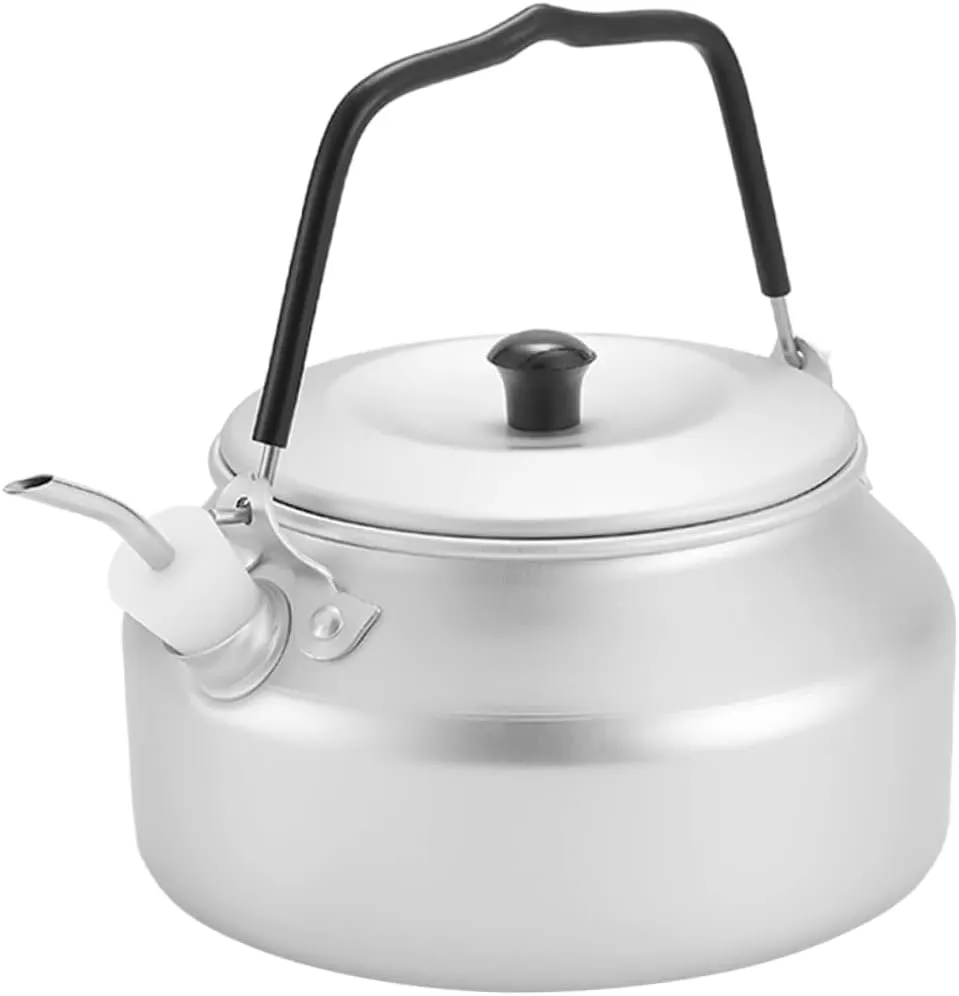 Cabilock Handheld Portable Camping Kettle 0.9l Outdoor Tea Pot Easy to Clean Stainless Steel Stovetop Kettle for Hiking