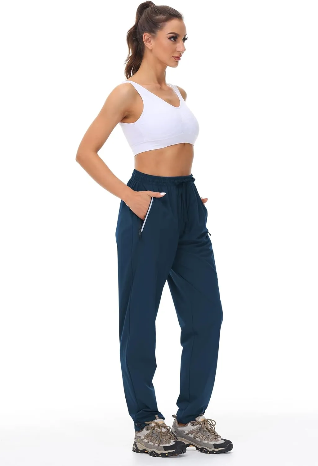 Cakulo Women's Hiking Pants Lightweight Water Resistant Golf Cargo Pants 2025 Summer Travel Trekking Fishing Pants Pockets