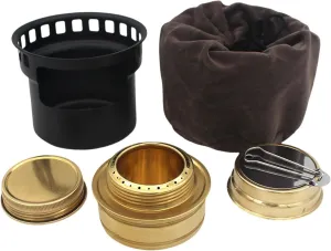 Camping Alcohol Furnace Portable with Pot Stand, Storage Bag Spirit Burner Compact for Travel Hiking Cooking Outdoor Supplies