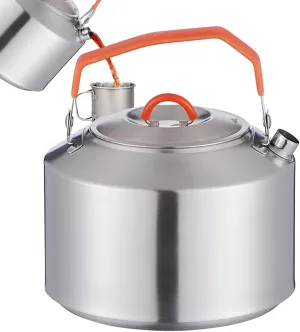 Camping Coffee Pot - Outdoor Stainless Steel Campfire Coffee Pot,Rustproof Tea Pots, Coffee Pot and Tea Kettle with Comfortable Handle, Stovetop Kettle for Camping Hiking Picnic