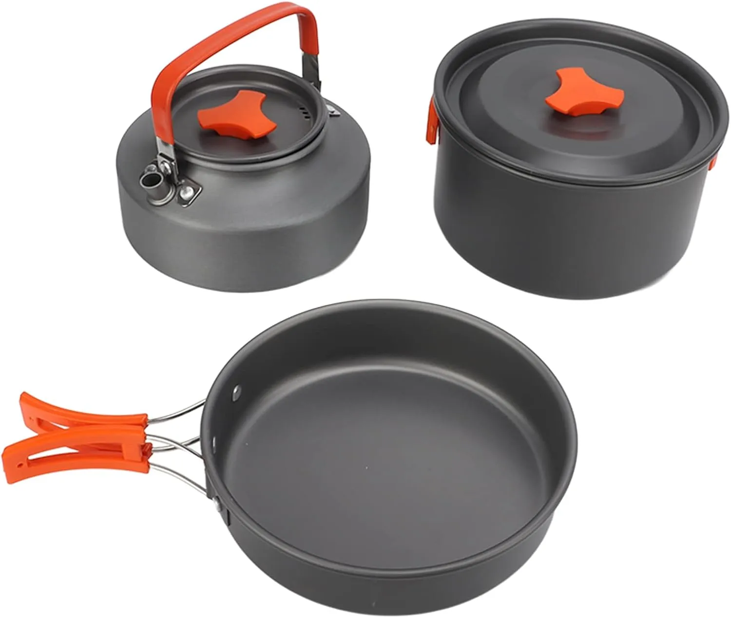 Camping Cooking Set with Tea Kettle Storage Bag Frying Pan Portable Camping Cookware Set for 2 to 3 People Camping Cookware Camping Gear Must Haves