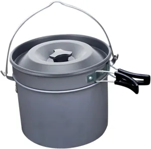Camping Cookware Set 1 Set Portable Outdoor Pot Aluminum Cookware Boiling Kettle Cooking Kit for Hiking Picnic