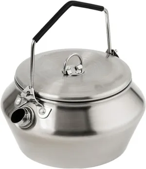 Camping Kettle 0.9L Camping Coffee Pot, Outdoor Camping Kettle, Portable Tea Kettle for Stove Top, Outdoor, Hiking, Camping, Picnic and Traveling Camping Kettle Camp Tea offee Pot (Color : Silver)