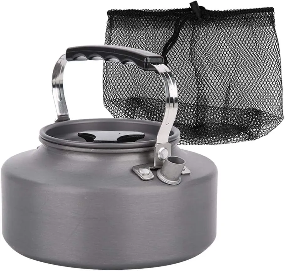 Camping Kettle, 1.1L Portable Aluminum Kettle Teapot, Lightweight Compact Tea Kettle, Coffee Pot with Lid for Stove Top, Outdoor, Hiking, Picnic and Traveling