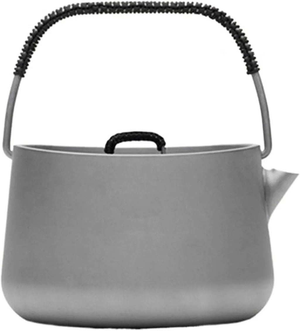 Camping Kettle Camping Kettle, Outdoor Fast Heating Tea Pot,Portable Ultralight Titanium Camping Kettle for Backpacking,Hiking,Camping and Picnic Camping Kettle Camp Tea offee Pot (Size : 1L)