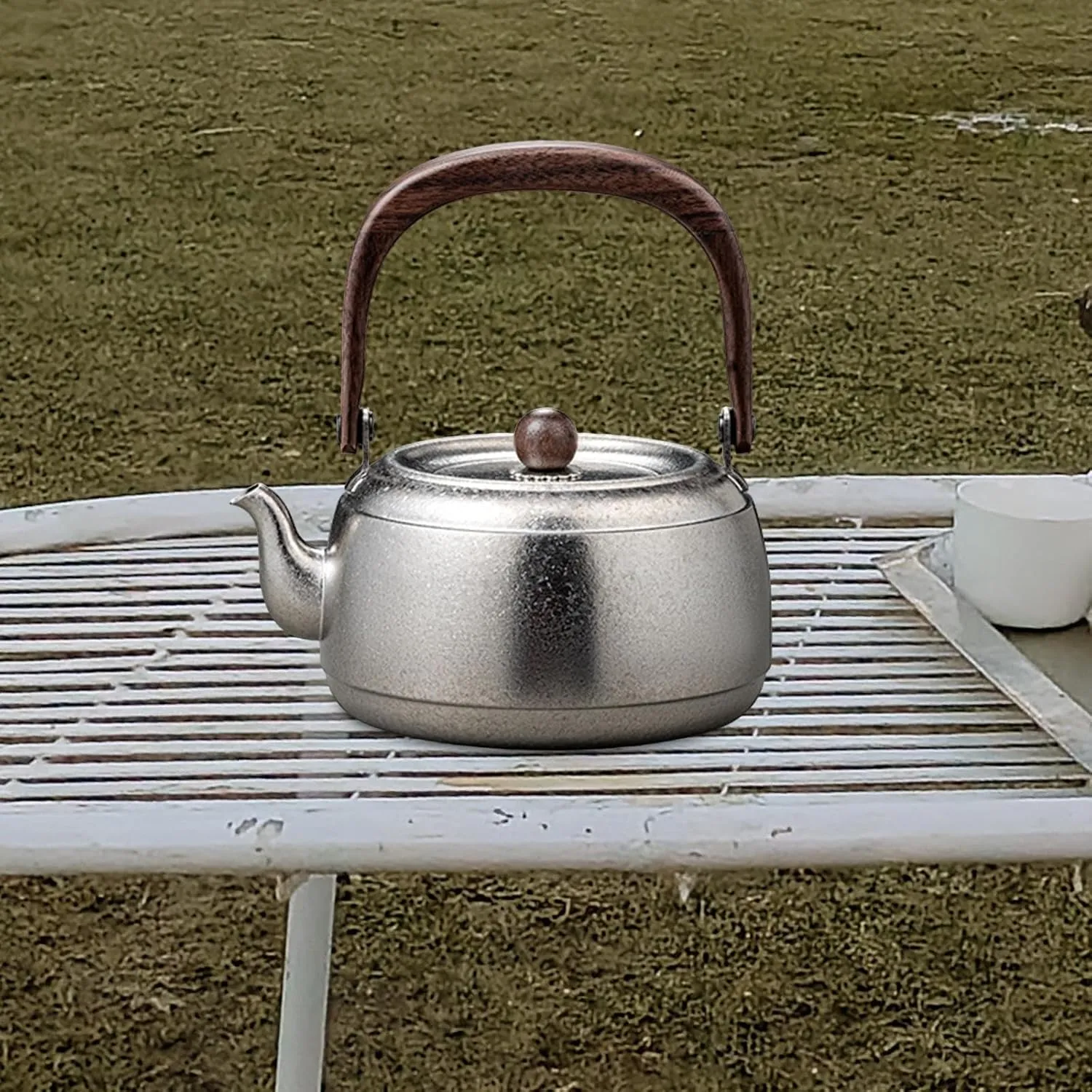 Camping Kettle Coffee Tea Pot Tableware with Lid Water Jug Portable Teapot Titanium Kettle Tea Kettle for Backpacking Outdoor