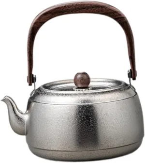 Camping Kettle Coffee Tea Pot Tableware with Lid Water Jug Portable Teapot Titanium Kettle Tea Kettle for Backpacking Outdoor