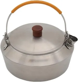 Camping Kettle Outdoor Stainless Steel Kettle, Coffee Pot, Teapot, Camping Lightweight Kettle, Ideal for Field Work and Outdoor Campfire Use Camping Kettle Camp Tea offee Pot, Silver