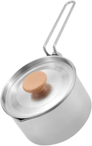 Camping Kettle Portable Pot Electric Water Kettle Stainless Steel Camping Pot Hiking Cooking Utensil Multi-use Outdoor Cookware