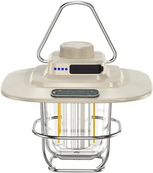 Camping Lamp Retro Hanging Tent Lamp Waterproof Dimmable Camping Lights USB Recharge Emergency Light Lantern Outdoor