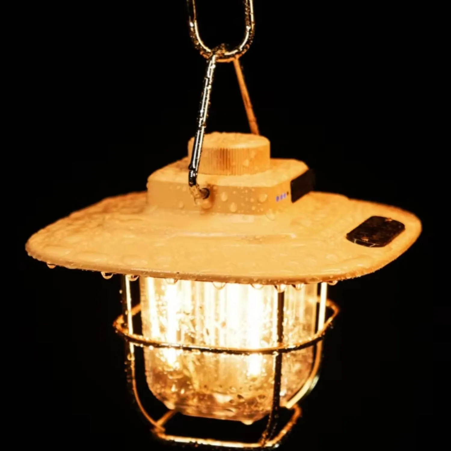 Camping Lamp Retro Hanging Tent Lamp Waterproof Dimmable Camping Lights USB Recharge Emergency Light Lantern Outdoor