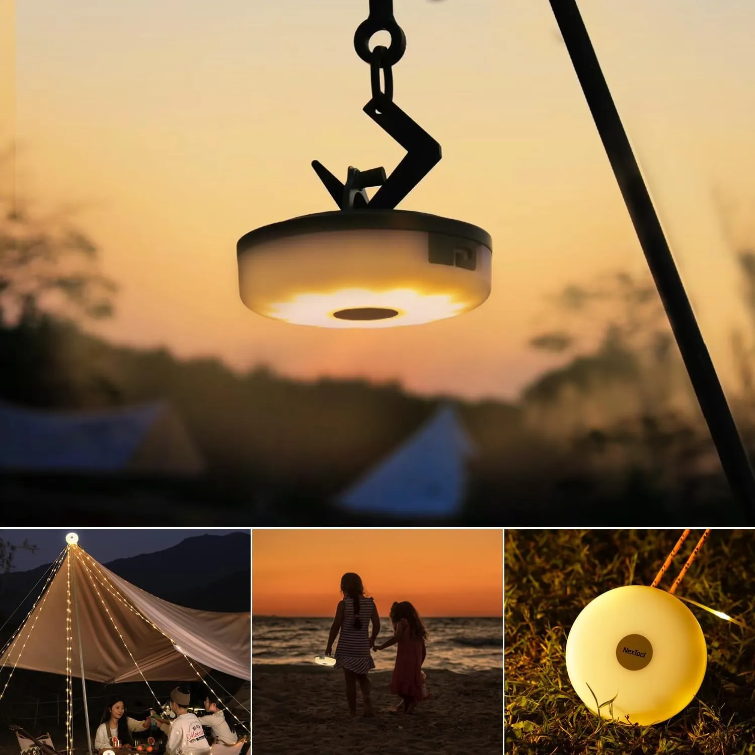 Camping Lights String, Outdoor String Light with 5 Lighting Modes, Quick 30s Recovery, Durable and Waterproof, USB Charging - Portable Camping Lights for Yard/Hiking (32.8ft)