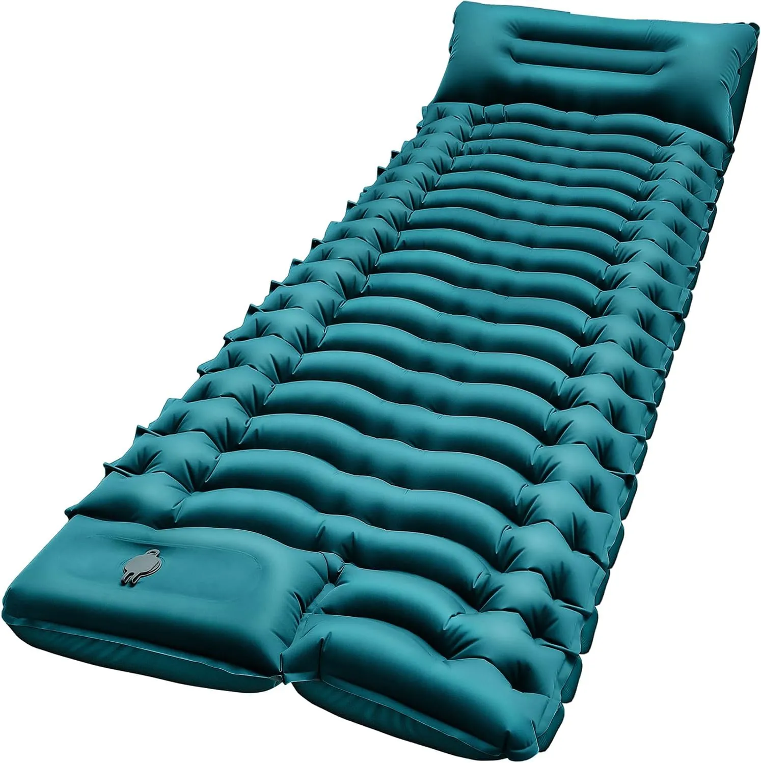 Camping Sleeping Pad, Ultralight Camping Pad with Pillow Built-in Foot Pump Inflatable Sleeping Mat Compact for Camping Backpacking Hiking Traveling - Green