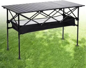 Camping Table That Fold Up Lightweight, Aluminum Folding Table Roll Up Table with Easy Carrying Bag for Indoor, Outdoor, Camping, Backyard, BBQ, Party, Patio, Beach, Picnic(70x70x70cm)