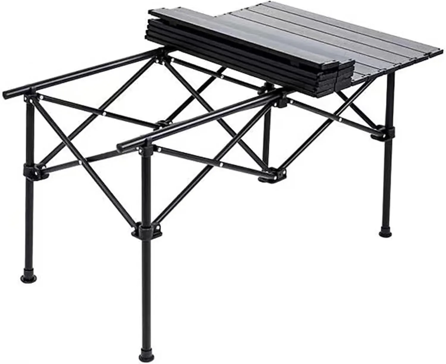 Camping Table That Fold Up Lightweight, Aluminum Folding Table Roll Up Table with Easy Carrying Bag for Indoor, Outdoor, Camping, Backyard, BBQ, Party, Patio, Beach, Picnic(70x70x70cm)