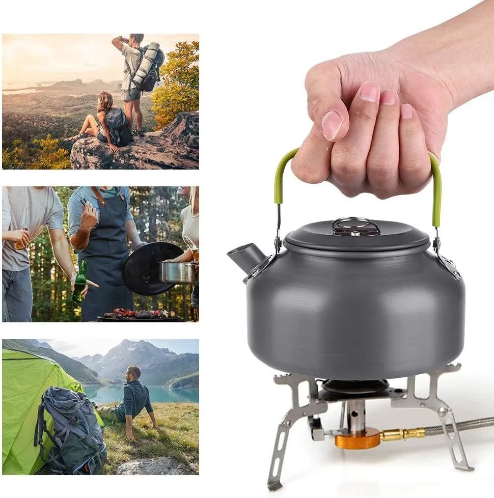 Camping Tea Kettle,800ML Portable Camping Coffee Pot Camping Kettle Outdoor Coffee Pot Camping Water Kettle Hiking Picnic BBQ Teapot
