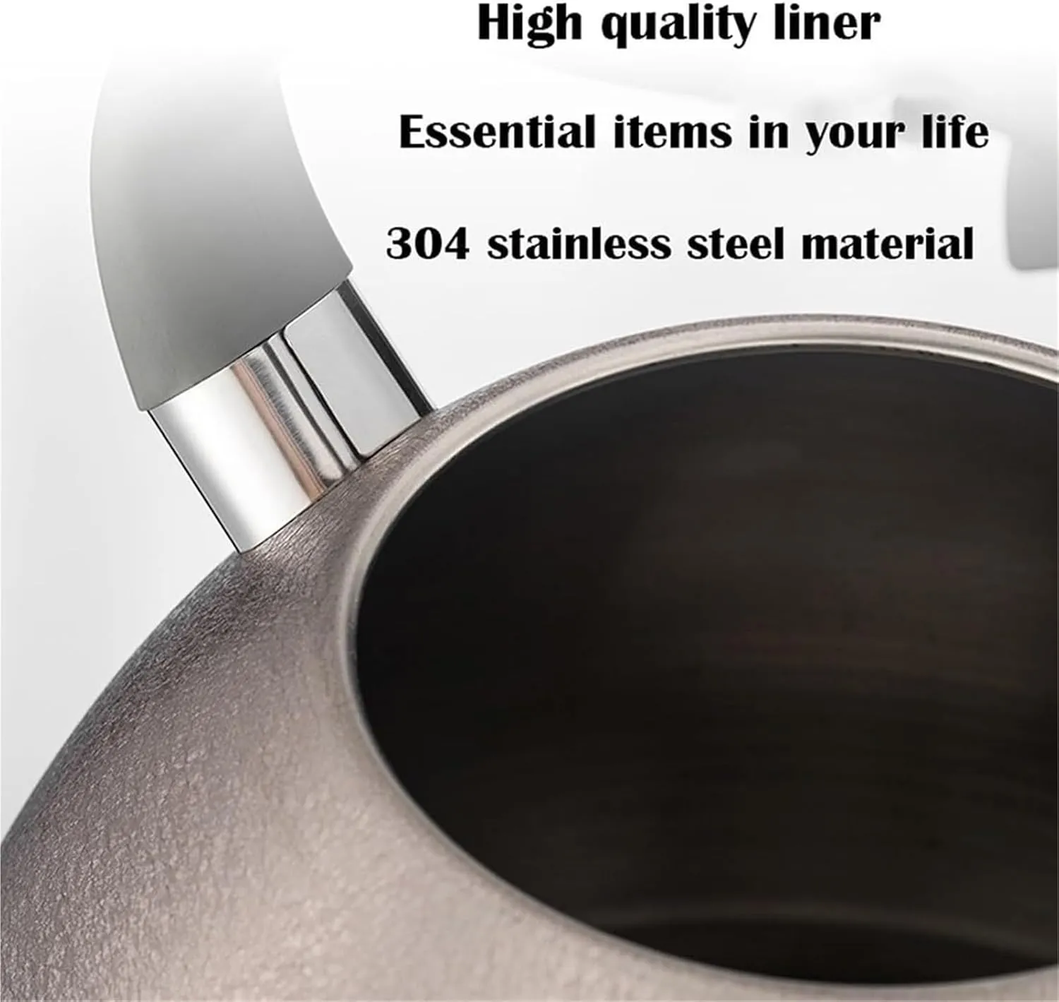 Camping Teapot, Large Whistle Stove Tea Kettle, a-button Opening and Closing Design