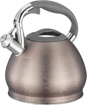 Camping Teapot, Large Whistle Stove Tea Kettle, a-button Opening and Closing Design