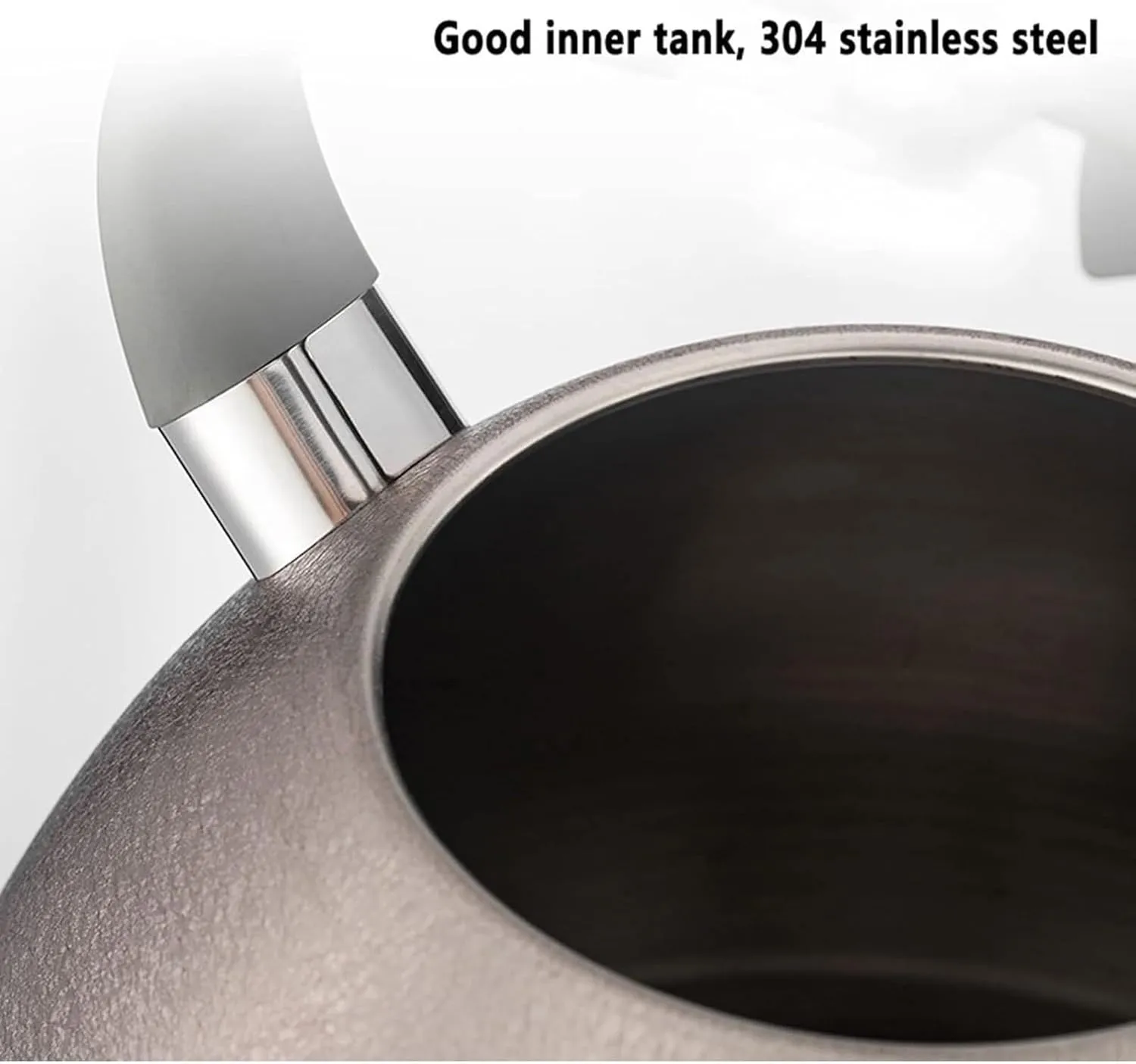 Camping Teapot, Large Whistle Stove Tea Kettle, a-button Opening and Closing Design