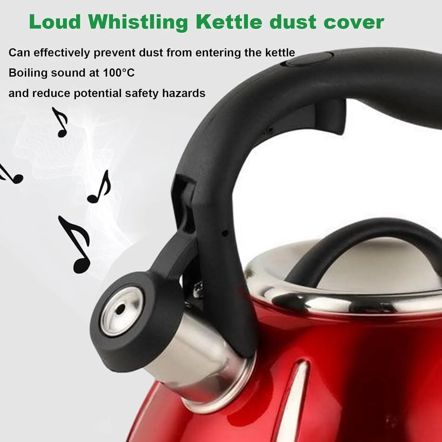 Camping Teapot, Tea Kettle for Stove Top, 3 Liters Whistle Water Kettle Fast Boiling Anti Scalding Handle for Electric Cooktop Anti Rust Durable