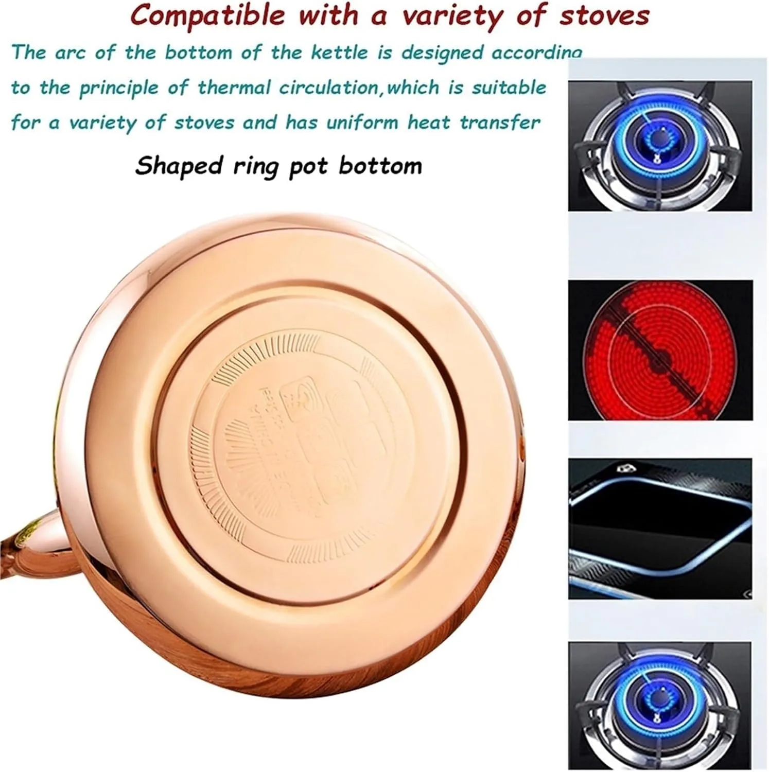 Camping Teapot, Tea Kettle Stovetop Whistling Food Grade 304 Stainless Steel, Fast Water Boiler, Teakettle with Cool Ergonomic Handle(4.2 Quarts)