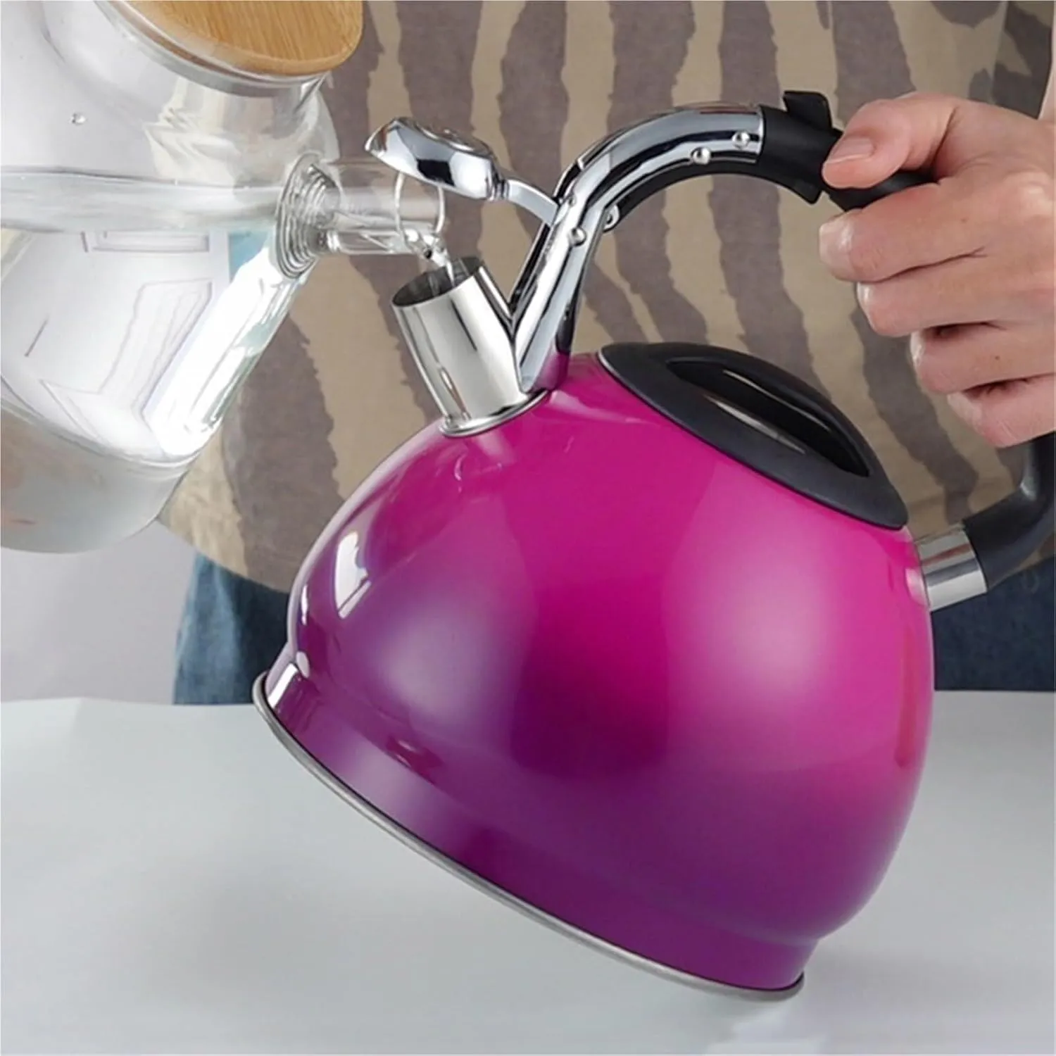 Camping Teapot, Tea Pot for Stove Top, Classic Retro 304 Stainless Steel Tea Kettle, Heat-Resistant Ergonomic Handle Works for All Stovetops