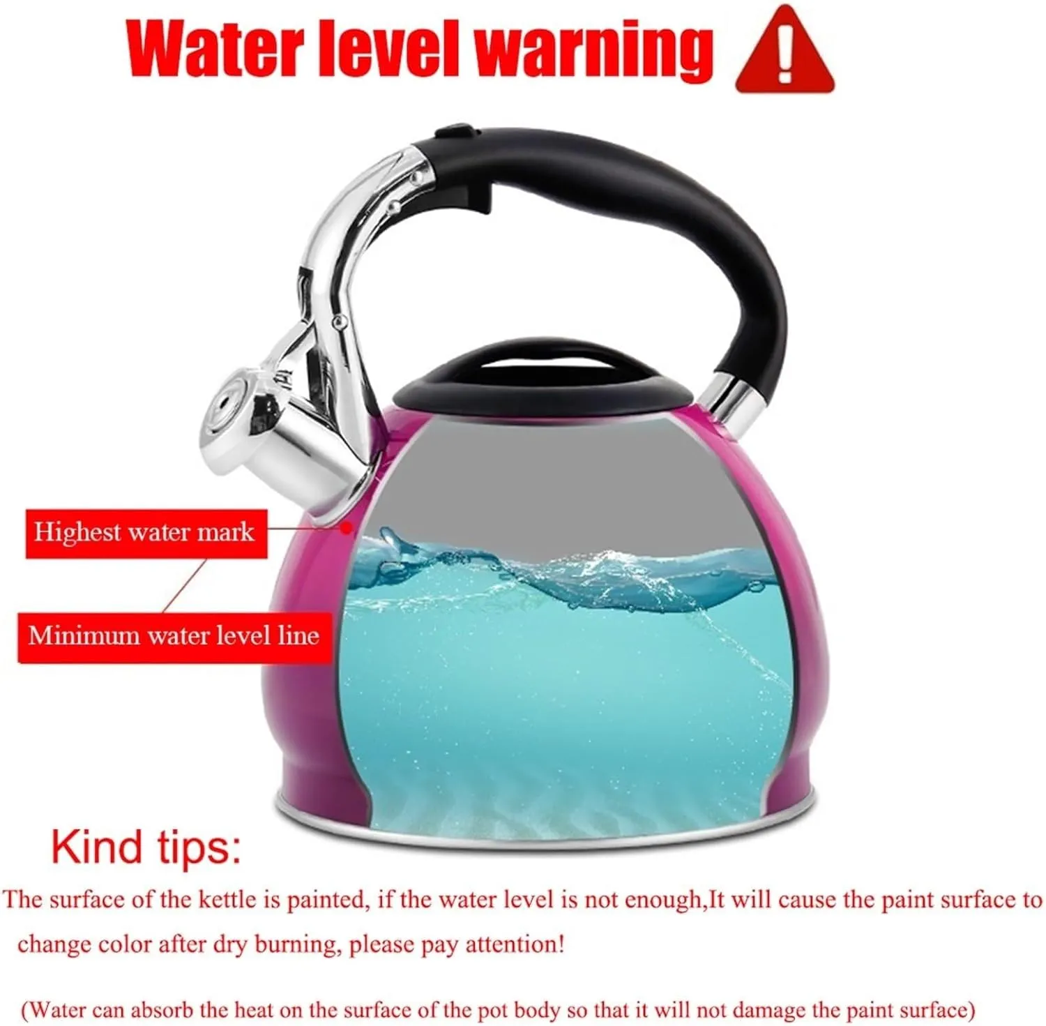 Camping Teapot, Tea Pot for Stove Top, Classic Retro 304 Stainless Steel Tea Kettle, Heat-Resistant Ergonomic Handle Works for All Stovetops