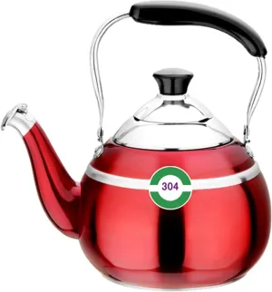 Camping Teapot, Whistling Tea Kettles for Stove Top, 304 Stainless Steel Teapot with Anti-Hot Handle Universal Base for Induction | Gas | Electric | Halogen |(5L)