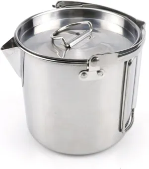 Camping Water Boiler 1.2l Electric Kettle Collapsible Stainless Steel Pot Outdoor Cooking Tool for Traveling