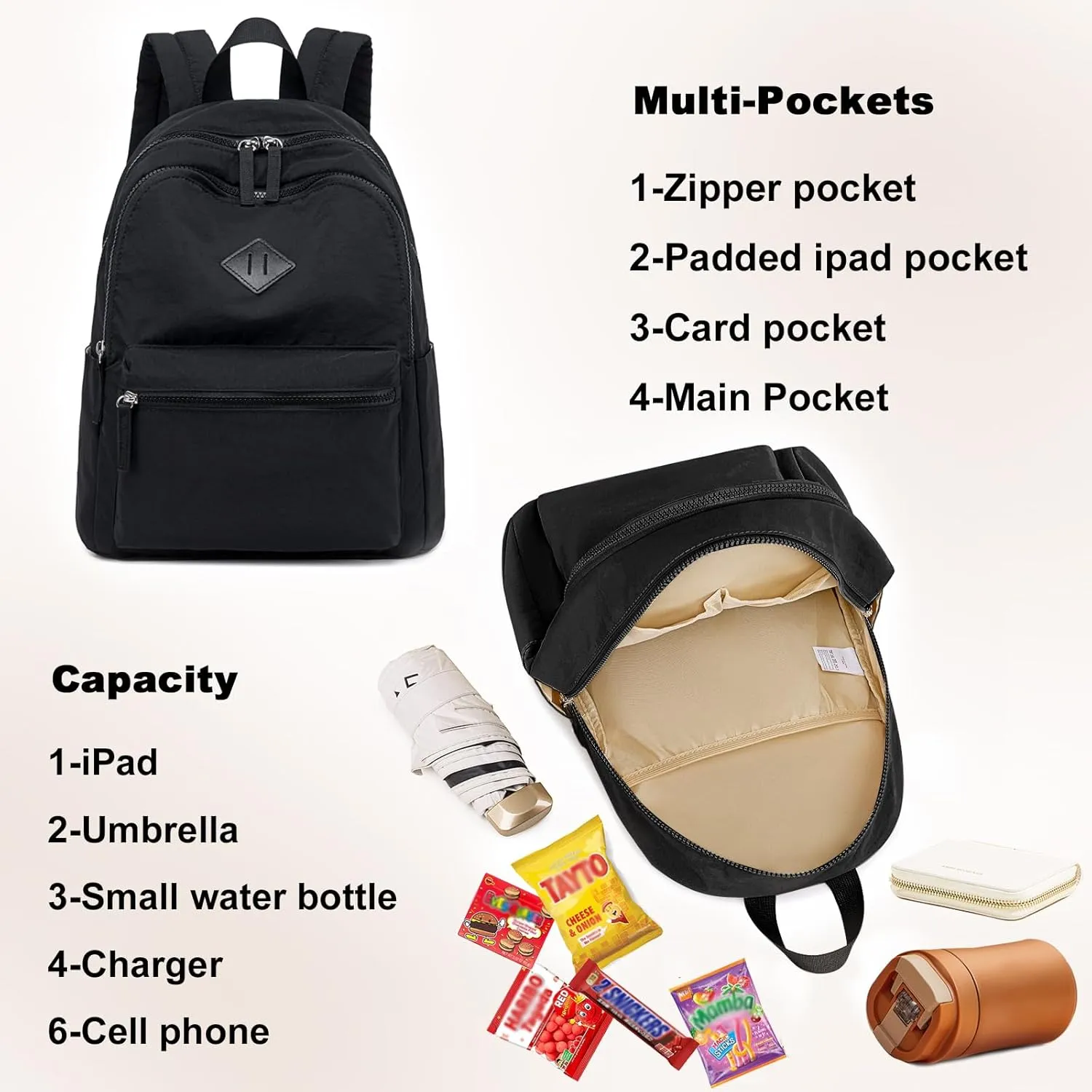 CAMTOP Mini Backpack Small Backpack Purse for Women Girls Lightweight Cute Fashion Backpack Bookbag Daypack for Travel Shopping Them Park