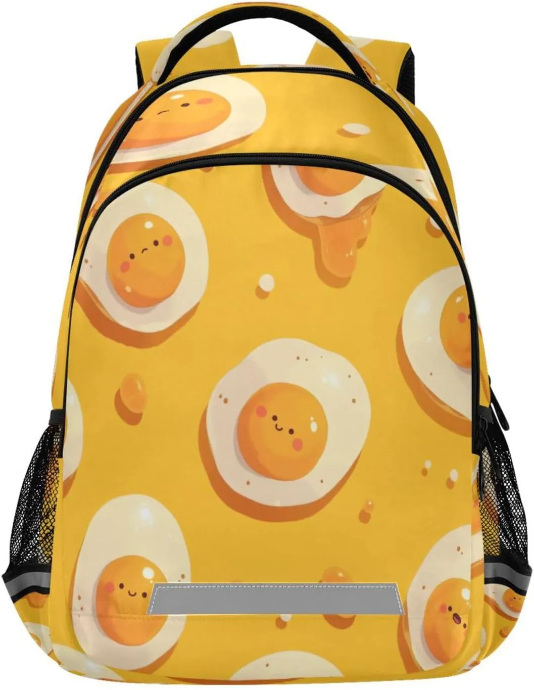Cartoon Fried Eggs Design Waterproof Backpack - Casual Outdoor Sports Daypack with Ergonomic Shoulder Straps#521