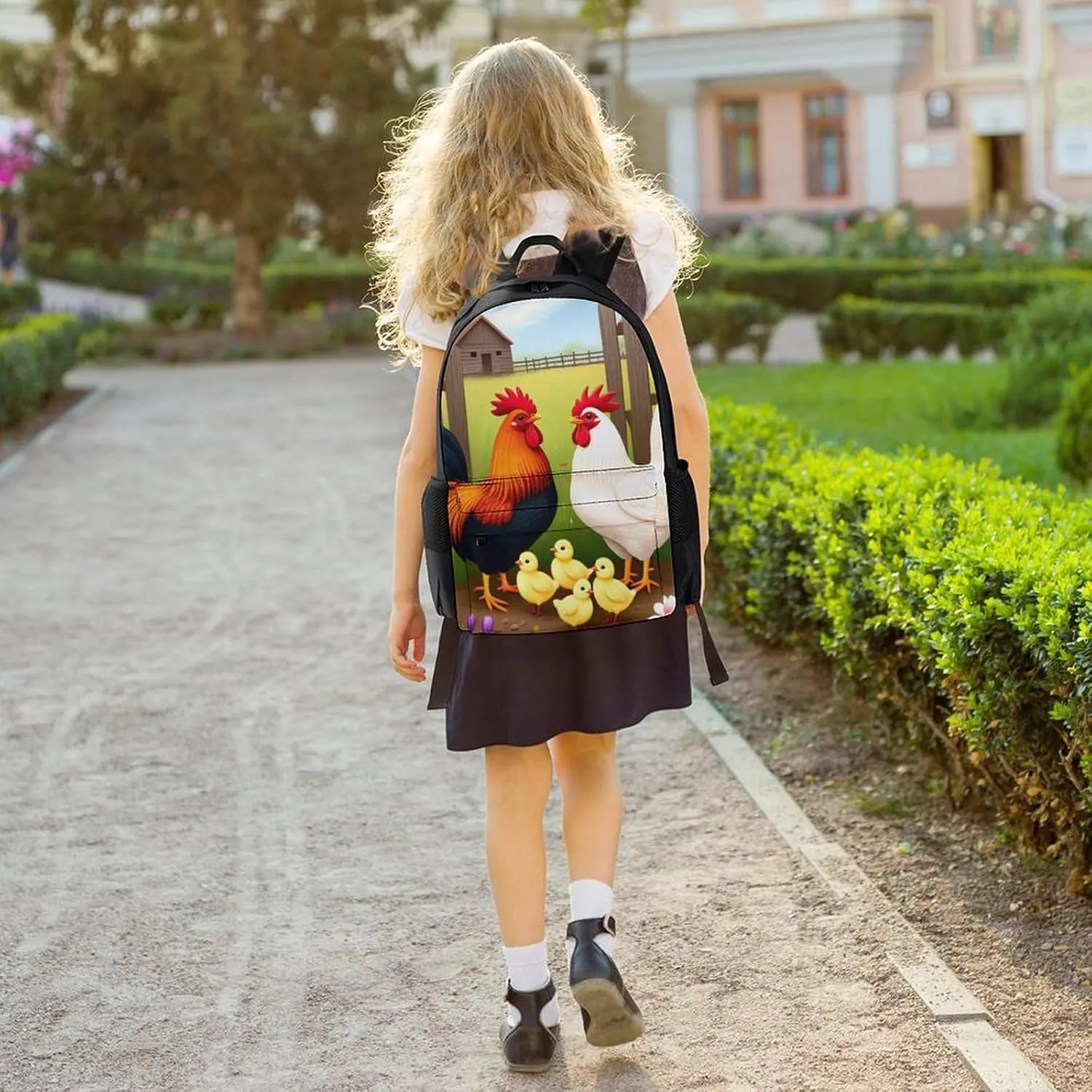 Casual Daypack Multipurpose Anti-Theft Large Capacity Carry On Bag - Chicken Rooster Garden Flowers Art Casual Daypack Climbing Shoulder Bag With Padded Straps