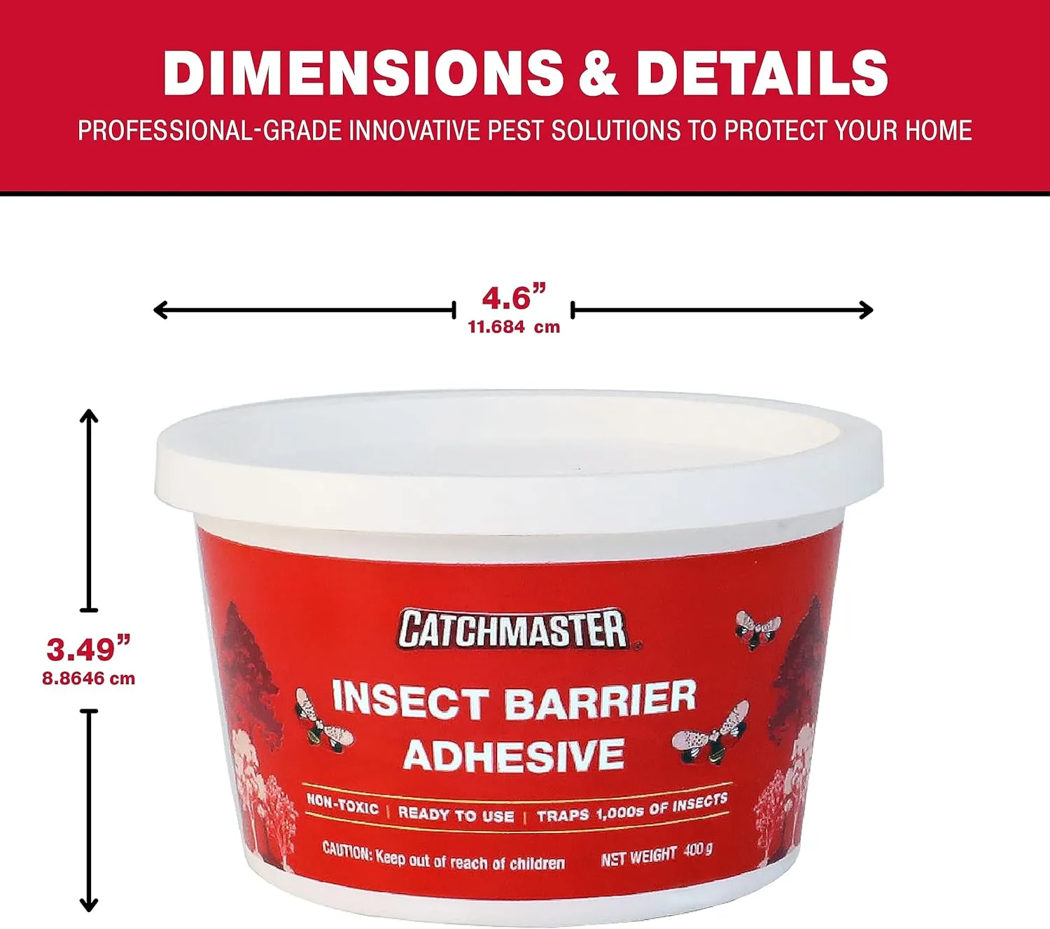 Catchmaster Tree Banding Insect Barrier DIY Kit, 15oz Pail & Spreader, Lanternfly & Ant Traps, Outdoor Adhesive Crawling Insect Trap, Glue Traps to Protect Trees, Fruit & Plants