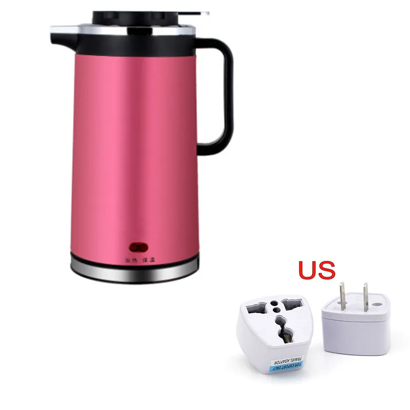 Chaleira elétrica do aço inoxidável duplo isolamento chaleira mini 1.8L