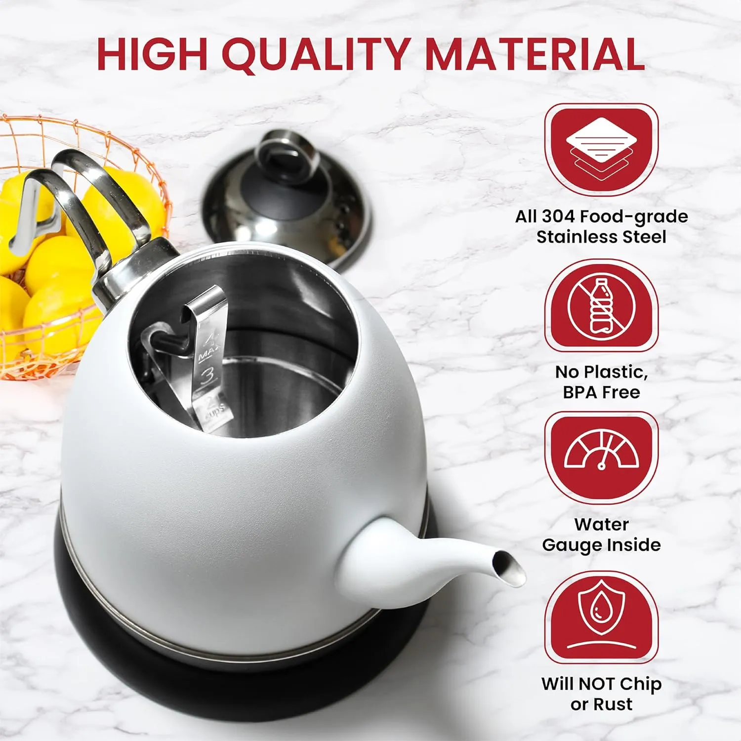 Chantal Mia Electric Kettle, 32 oz (Marigold)