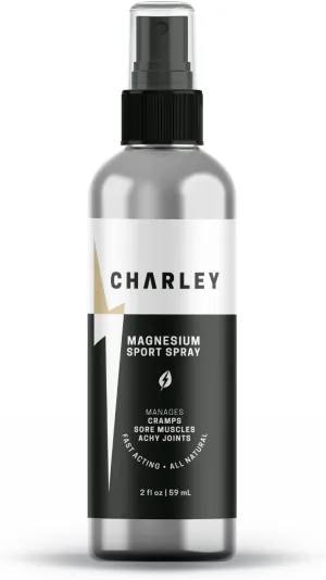 Charley Magnesium Sport Spray (2 oz.) - All Natural, Fast-Acting, Organic Magnesium Solution for Athletes and Active Individuals.