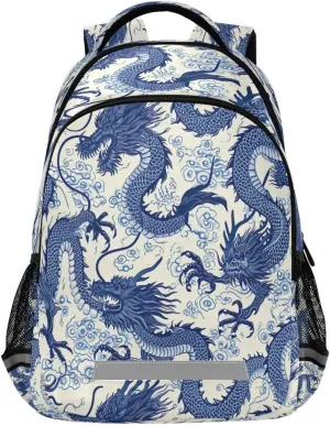 Chinese Dragon Pattern Design Waterproof Backpack - Casual Outdoor Sports Daypack with Ergonomic Shoulder Straps#266